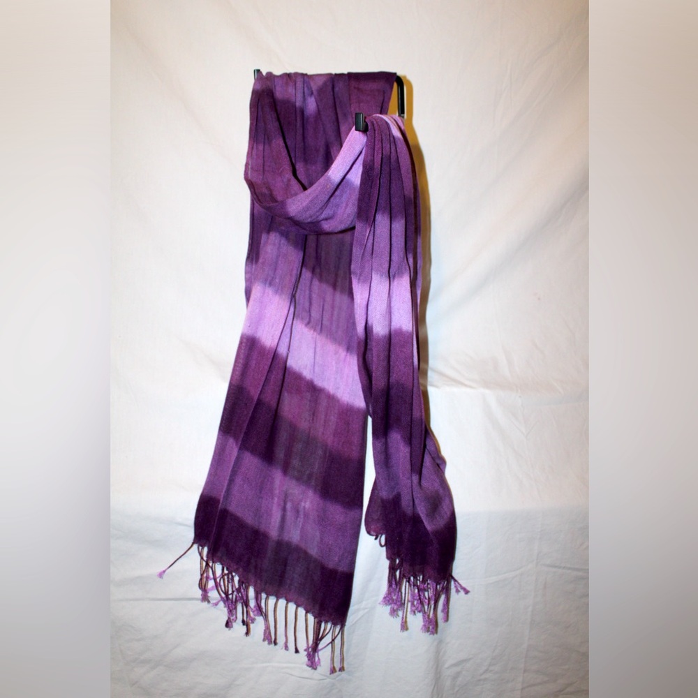 Scarf with fringe 100% Rayon Shade of Purple